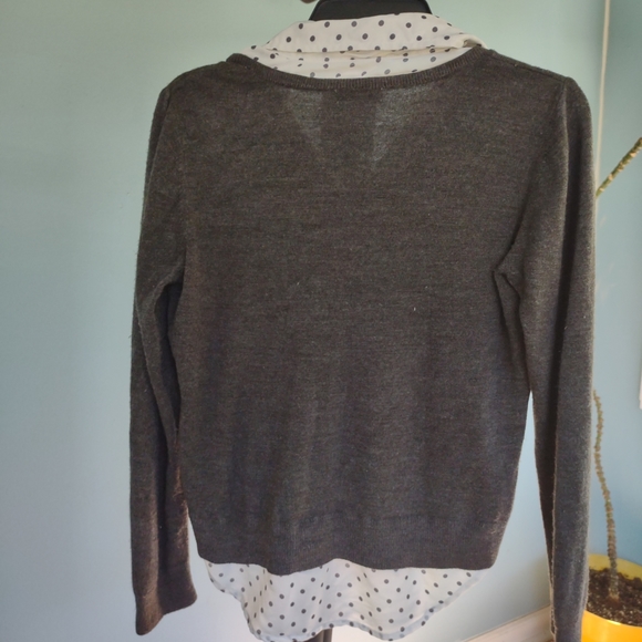 Croft & Barrow grey sweater mock layers - Picture 3 of 5